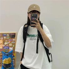 画像をギャラリービューアに読み込む, 韓国っぽ大きい半袖Tシャツトップスストリート系ダンス洋服原宿 個性派
