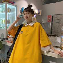 画像をギャラリービューアに読み込む, おしゃカワ古着風 メンズライク オーバーサイズ ポロシャツ 半袖 Tシャツ トップス
