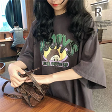 画像をギャラリービューアに読み込む, レトロ半袖Tシャツダメージ加工大きいトップス
