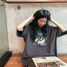 画像をギャラリービューアに読み込む, レトロ半袖Tシャツダメージ加工大きいトップス
