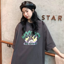 画像をギャラリービューアに読み込む, レトロ半袖Tシャツダメージ加工大きいトップス
