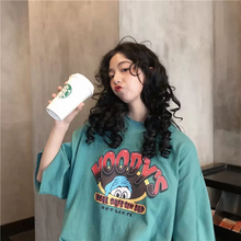 画像をギャラリービューアに読み込む, レトロ半袖Tシャツダメージ加工大きいトップス

