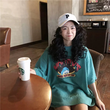 画像をギャラリービューアに読み込む, レトロ半袖Tシャツダメージ加工大きいトップス

