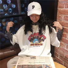 画像をギャラリービューアに読み込む, レトロ半袖Tシャツダメージ加工大きいトップス
