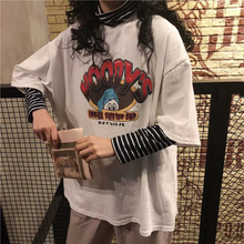 画像をギャラリービューアに読み込む, レトロ半袖Tシャツダメージ加工大きいトップス
