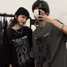 画像をギャラリービューアに読み込む, スポーティーカップルカジュアル 半袖Tシャツストリート系ダンス洋服男女兼用
