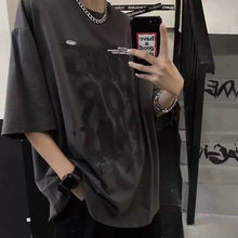 画像をギャラリービューアに読み込む, スポーティーカップルカジュアル 半袖Tシャツストリート系ダンス洋服男女兼用

