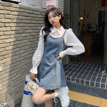 画像をギャラリービューアに読み込む, セットアップデニムワンピースシャツカジュアル 韓国系
