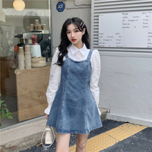 画像をギャラリービューアに読み込む, セットアップデニムワンピースシャツカジュアル 韓国系
