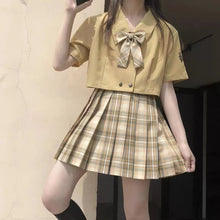 画像をギャラリービューアに読み込む, 半袖シャツ プリーツスカート ツーピース ミニスカート
