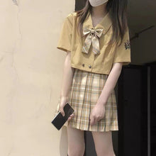 画像をギャラリービューアに読み込む, 半袖シャツ プリーツスカート ツーピース ミニスカート
