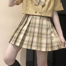 画像をギャラリービューアに読み込む, 半袖シャツ プリーツスカート ツーピース ミニスカート
