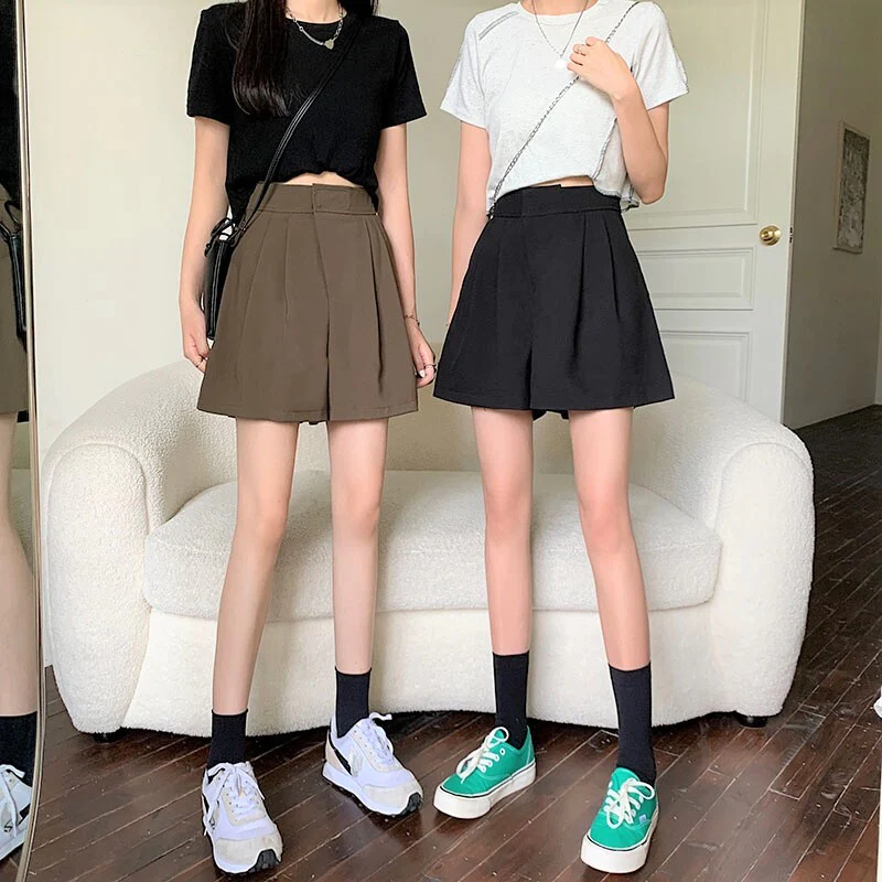 スタイルアップ叶うショートパンツ スラックス ワイド タック ハイウエスト 上品 美脚 脚長 キレカジ