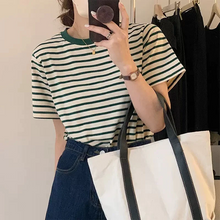 画像をギャラリービューアに読み込む, 韓国っぱルーズなサイズネック襟なし半袖Tシャツストリート系
