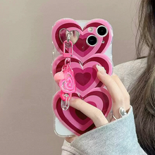 画像をギャラリービューアに読み込む, グラデーションハートがキュートな韓国iPhoneケース

