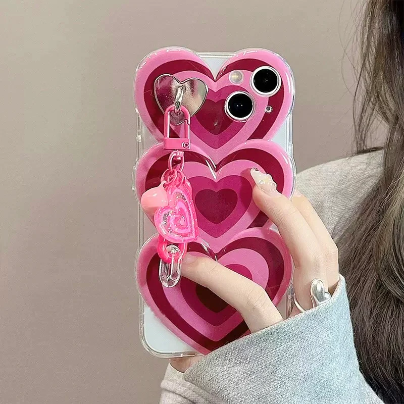 グラデーションハートがキュートな韓国iPhoneケース