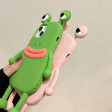画像をギャラリービューアに読み込む, かわいいカエルさん柄 iphoneケース漫画風デザインスマホケース
