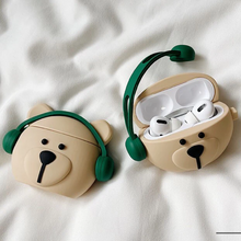 画像をギャラリービューアに読み込む, かわいい くまちゃん デザイン韓国っぽ お洒落 AirPods ケースシンプルイヤホン Bluetooth 落下防止

