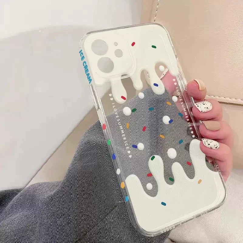 韓国風透明とろける アイスクリーム iPhoneケース iPhone カバー スマホ ケース