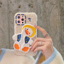 画像をギャラリービューアに読み込む, レトロダック絵文字電話ケース 快適なプラッシュ iPhone ケース
