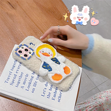 画像をギャラリービューアに読み込む, レトロダック絵文字電話ケース 快適なプラッシュ iPhone ケース
