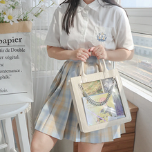 画像をギャラリービューアに読み込む, ショルダーバッグ ハンドバッグ 透明ポケット フェイクレザー PU 大容量 スクエアバッグ
