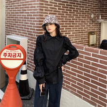 画像をギャラリービューアに読み込む, 韓国っぽ長袖 シャツ トップス ブラウス
