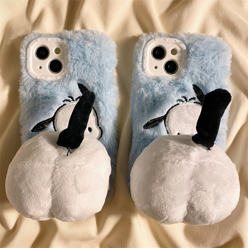 ふわふわ可愛いもこもこもこもこ スマホケース iPhoneケース キャラ 可愛い ファー スマホグッズ 立体的 ポップ プチプラ