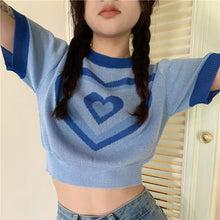 画像をギャラリービューアに読み込む, 韓国系ハートの形トップスtシャツ可愛いゆったりカジュアルシャツ
