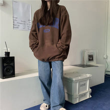 画像をギャラリービューアに読み込む, ストリート個性的ハーフジップロゴパーカー長袖トップストレーナー
