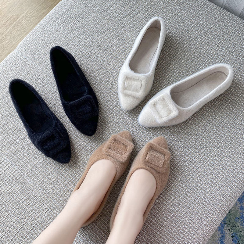 もこもこパンプス靴 シングルシューズ レディース
