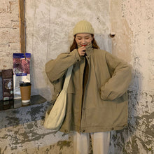 画像をギャラリービューアに読み込む, 韓国風襟付きボアビッグジャケットコートレデイーズ
