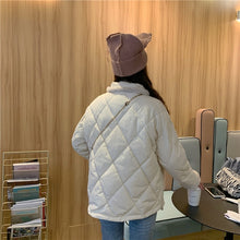 画像をギャラリービューアに読み込む, 可愛いおしゃれ長袖ボアスタンドカラーキルティングダウンコートレデイーズ韓国系
