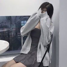 画像をギャラリービューアに読み込む, レトロカジュアルアウターパーカー長袖 フード付き トップスガーリー

