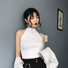 画像をギャラリービューアに読み込む, ニットソー ノースリーブ クロップド丈Tシャツブラウスダンス洋服

