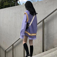 画像をギャラリービューアに読み込む, 学園風2点セットアップシャツとVネックニットベストガーリー
