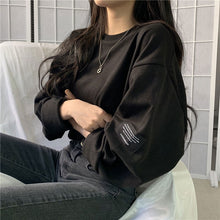 画像をギャラリービューアに読み込む, 韓国系カジュアル ロン 長袖 Tシャツ トップス男女兼用

